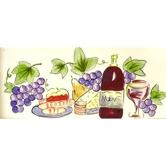 I. Godinger & Co. Rectangular Wine Grapes Cheese Serving Tray Platter Dish - Picture 13 of 15